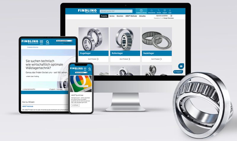 Wälzlagerhersteller Findling überarbeitet seine Website