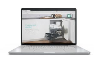 Zum Genuss auf der neuen Kesseböhmer-Webseite avanciert zum Beispiel die bildliche Anmoderation des Eckschrankklassikers »LeMans«. / Bild: Kesseböhmer