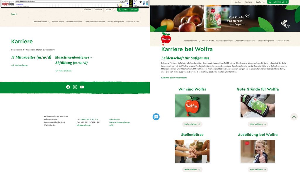 Saftkelterei Wolfra mit neuem Karriereportal