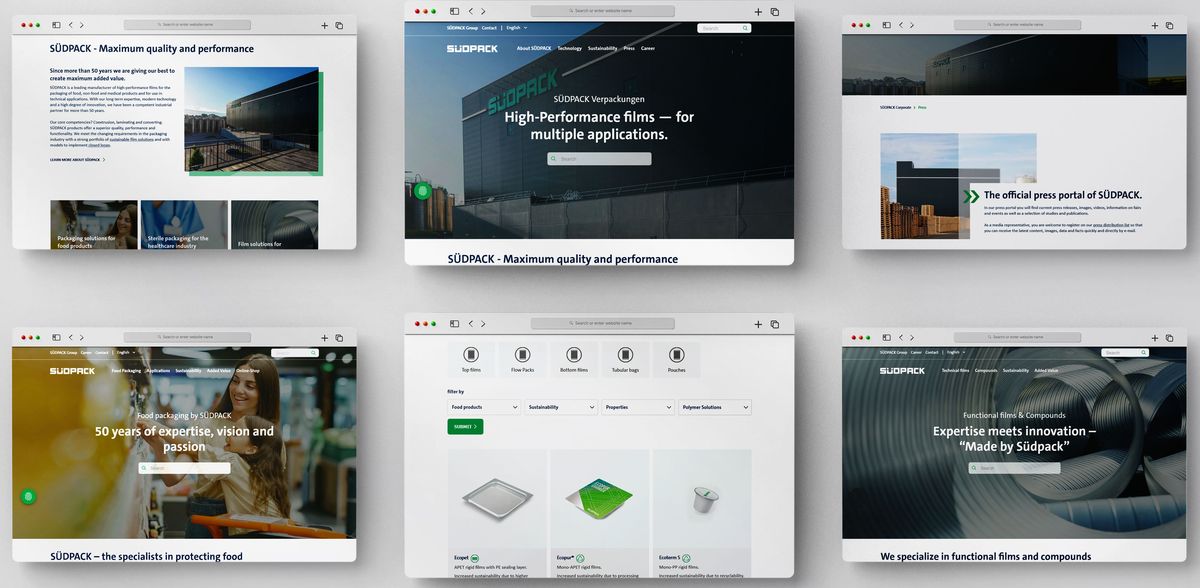 Branchen-Websites sprechen gezielt spezielle Bereiche an (Bild: Südpack).