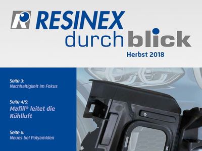 Das Kundenmagazin von Resinex zur Fakuma 2018.