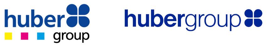 Vergleich altes (li.) und neues Logo (re.). Quelle: hubergroup