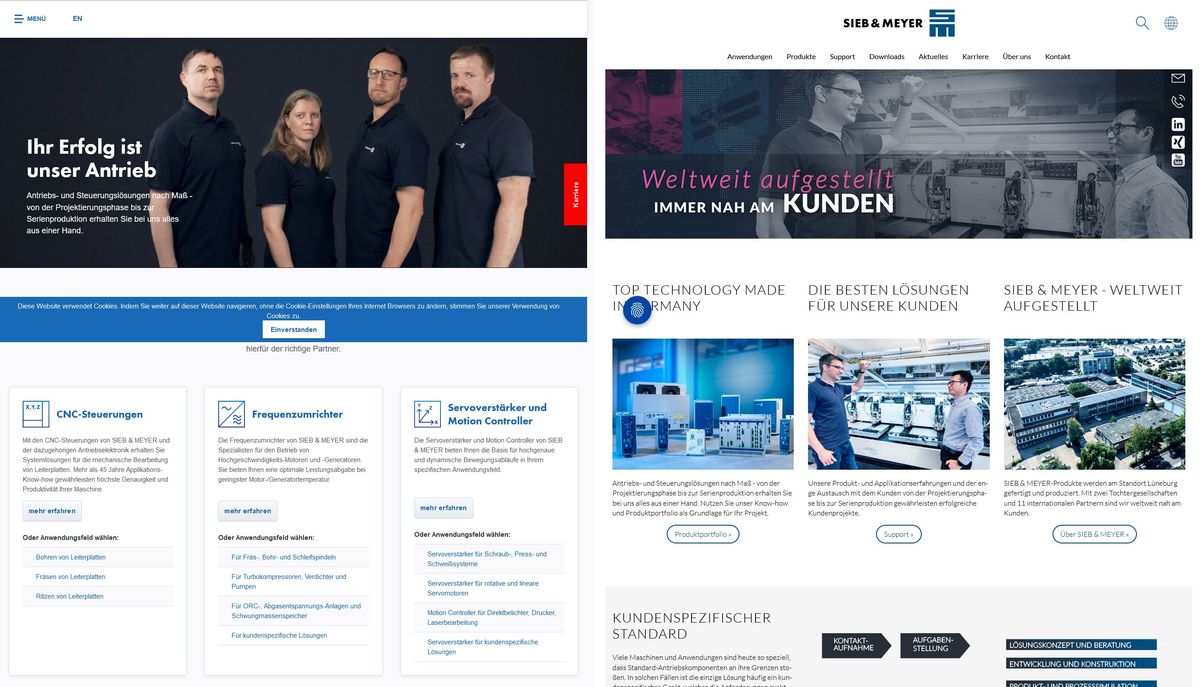 Neue Website von Sieb & Meyer mit verbesserter Nutzerführung