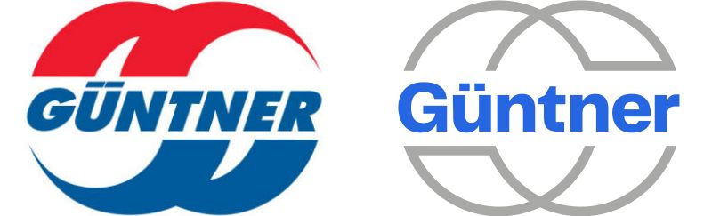Links das alte, rechts das neue, moderne Logo (Quelle: Güntner).