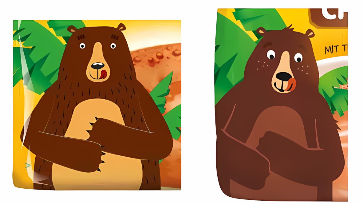 Links der das bisherige Bärendesign (Ausschnitt, Bild: atundo.com), rechts das neue (Ausschnitt, Bild: Krüger).