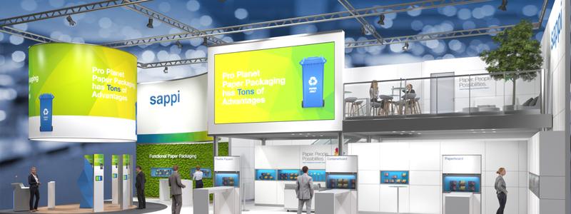 Virtueller Interpack-Messestand. Screenshot: www.sappi-psp.com
