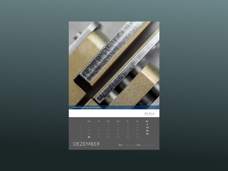 Kalender zeigt Produktdetails