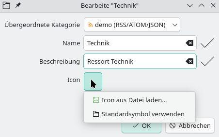 Einrichtung RSS Guard Screenshot Einrichtung RSS Guard